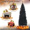 Slim 6 Ft Black Christmas Tree Pencil Style with 520 Tips and Iron Stand